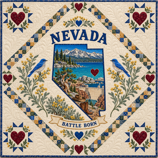 Nevada Home Map Quilt Blanket