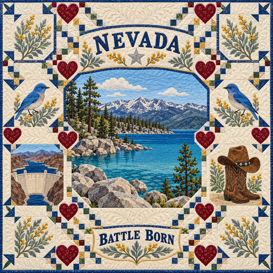 Nevada Lake Tahoe Vista Quilt Blanket