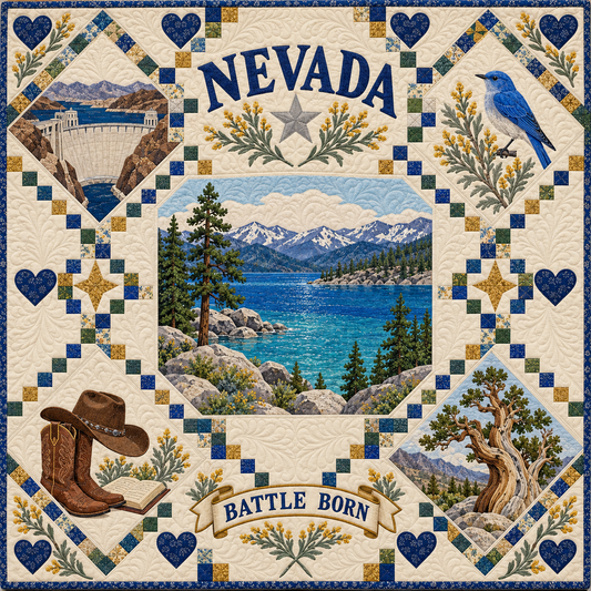 Nevada Battle Born Heritage Quilt Blanket