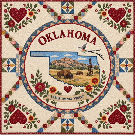 Oklahoma Home Map Quilt Blanket