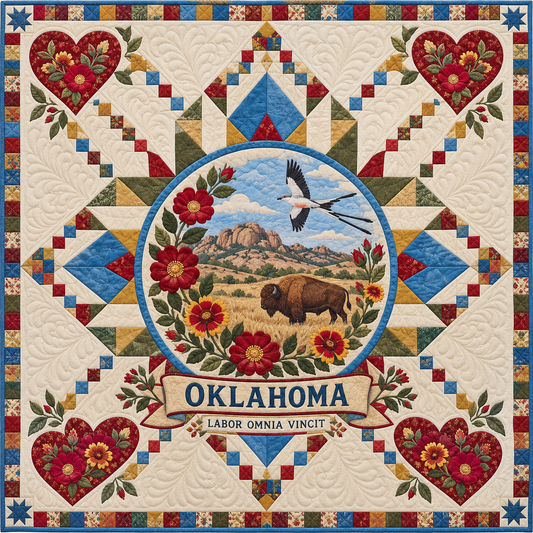 Oklahoma Prairie Star Medallion Quilt Blanket