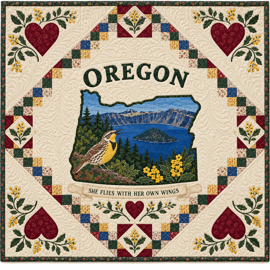 Oregon Home Map Quilt Blanket
