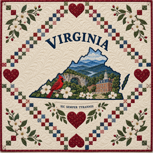 Virginia Home Map Quilt Blanket