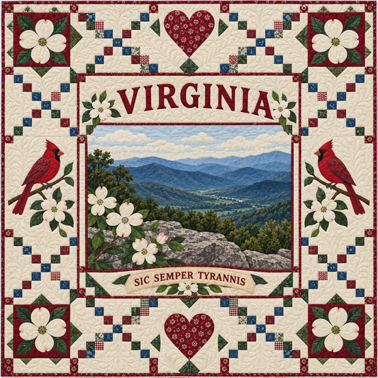 Virginia Blue Ridge Valley Quilt Blanket