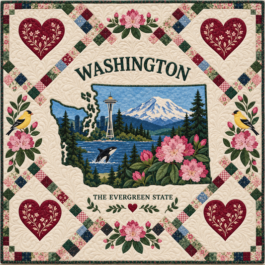 Washington Home Map Quilt Blanket