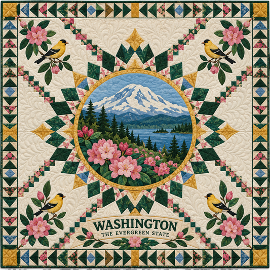 Washington Evergreen Star Medallion Quilt Blanket