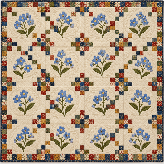 Alaska Forget Me Not Chain Quilt Blanket