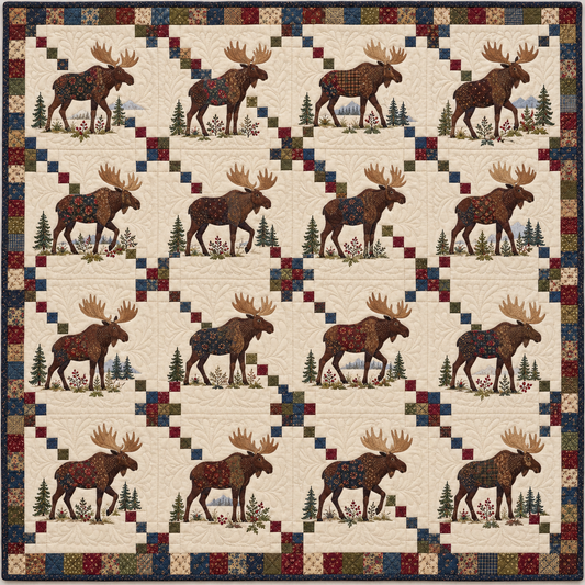 Alaska Moose Chain Quilt Blanket
