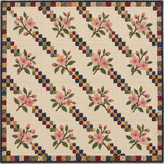Delaware Peach Blossom Chain Quilt Blanket