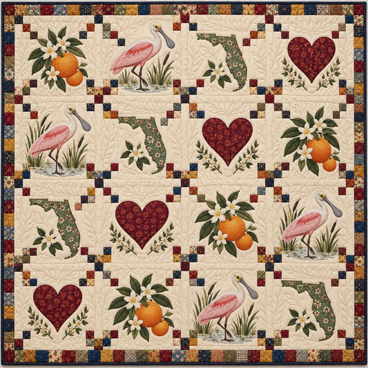 Florida Home Sampler Quilt Blanket