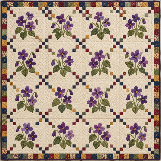 Illinois Violet Chain Quilt Blanket
