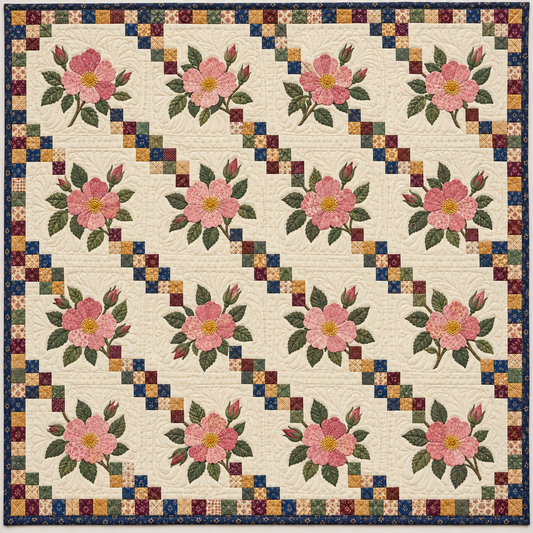 Iowa Wild Rose Chain Quilt Blanket