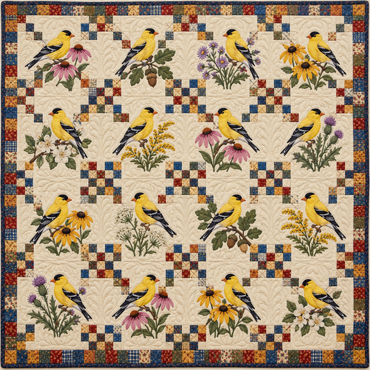Iowa Goldfinch Chain Quilt Blanket