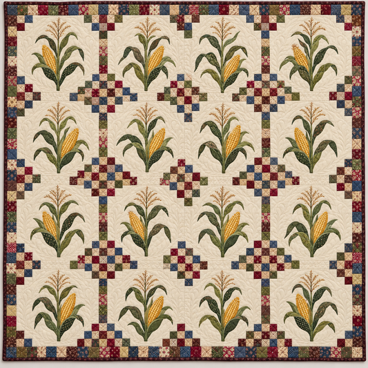 Iowa Corn Harvest Chain Quilt Blanket
