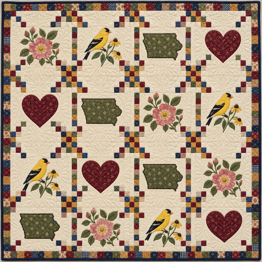 Iowa Home Sampler Quilt Blanket