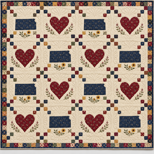 Kansas Heartland Chain Quilt Blanket
