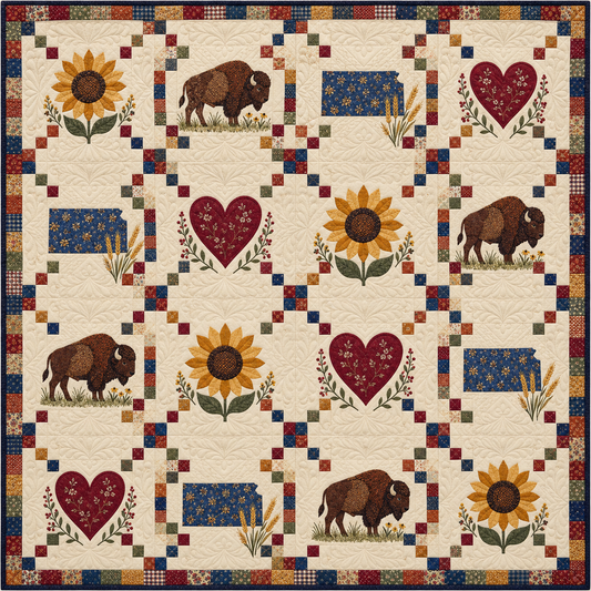Kansas Home Sampler Quilt Blanket