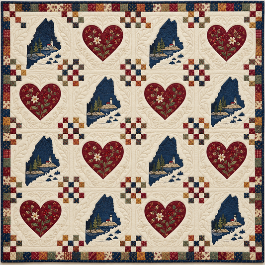 Maine Heartland Chain Quilt Blanket