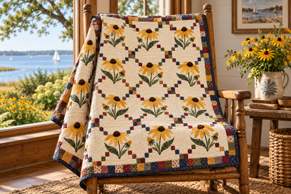 Maryland Black Eyed Susan Chain TD251026396 Quilt Blanket - chair mockup