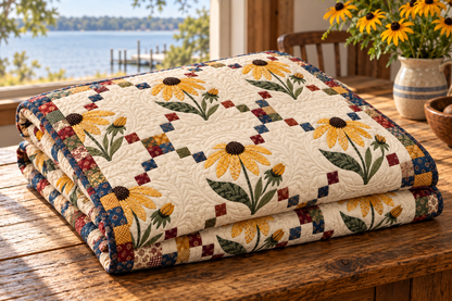Maryland Black Eyed Susan Chain TD251026396 Quilt Blanket - folded mockup
