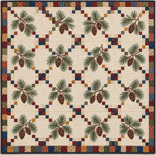 Minnesota Pinecone Chain Quilt Blanket