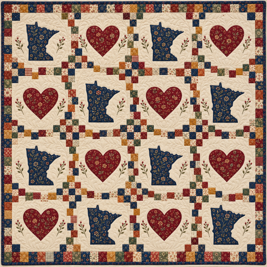 Minnesota Heartland Chain Quilt Blanket