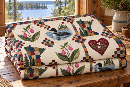 Minnesota Home Sampler TD251026415 Quilt Blanket - folded mockup