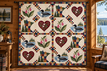 Minnesota Home Sampler TD251026415 Quilt Blanket - hanging mockup