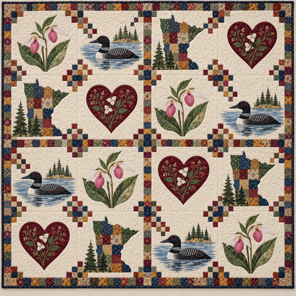 Minnesota Home Sampler Quilt Blanket