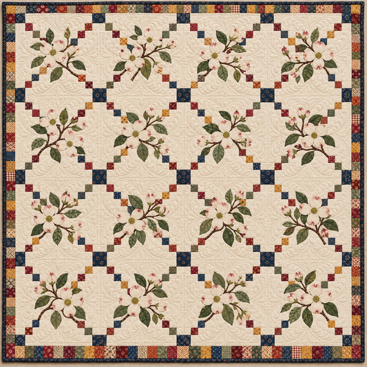 Missouri Dogwood Chain Quilt Blanket