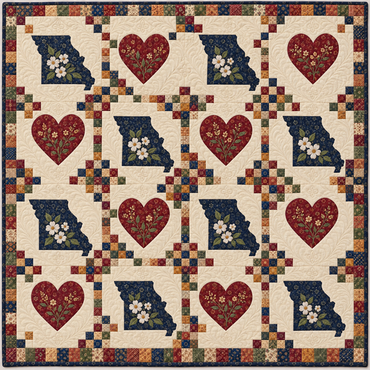 Missouri Heartland Chain Quilt Blanket