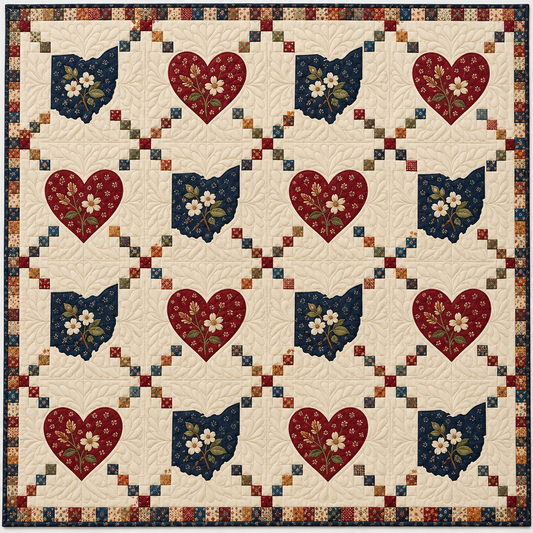 Ohio Heartland Chain Quilt Blanket