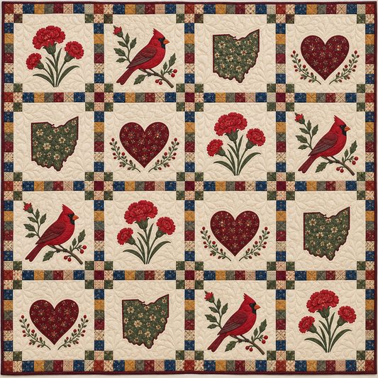 Ohio Home Sampler Quilt Blanket