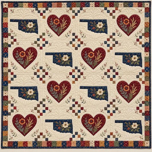 Oklahoma Heartland Chain Quilt Blanket