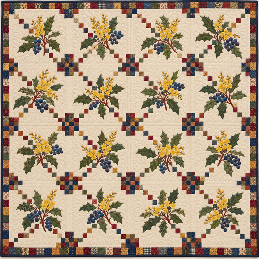 Oregon Oregon Grape Chain Quilt Blanket