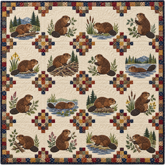 Oregon Beaver Chain Quilt Blanket