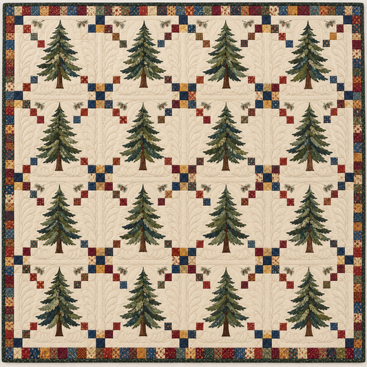 Oregon Evergreen Chain Quilt Blanket