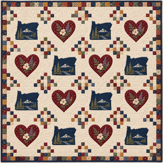Oregon Heartland Chain Quilt Blanket