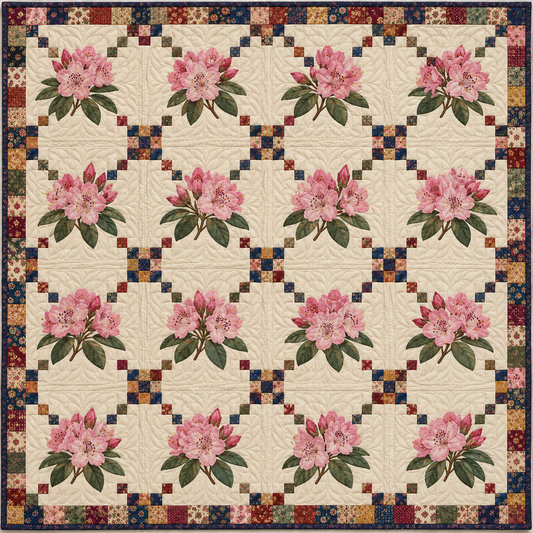 Washington Rhododendron Chain Quilt Blanket