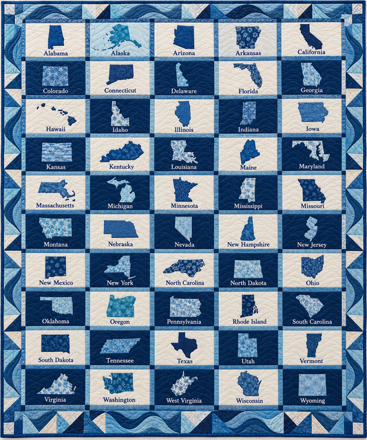 coastal blues quilt blanket