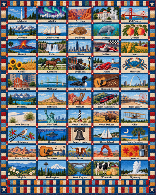 Vintage Travel Quilt Blanket