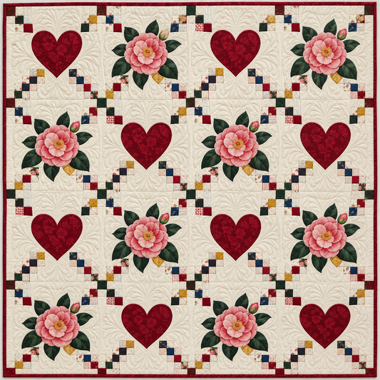 Alabama Camellia Heartstrings TD261026101 Quilt Blanket