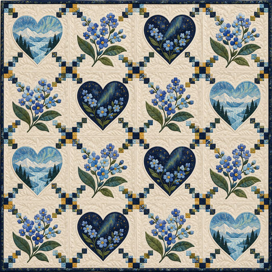 Alaska Forget-Me-Not Heartstrings TD261026103 Quilt Blanket