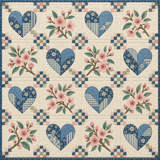 Delaware Peach Blossom Heartstrings TD261026115 Quilt Blanket