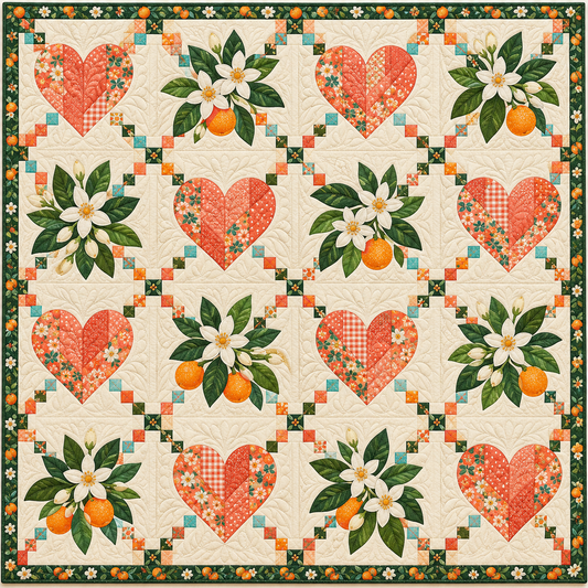Florida Orange Blossom Heartstrings TD261026117 Quilt Blanket