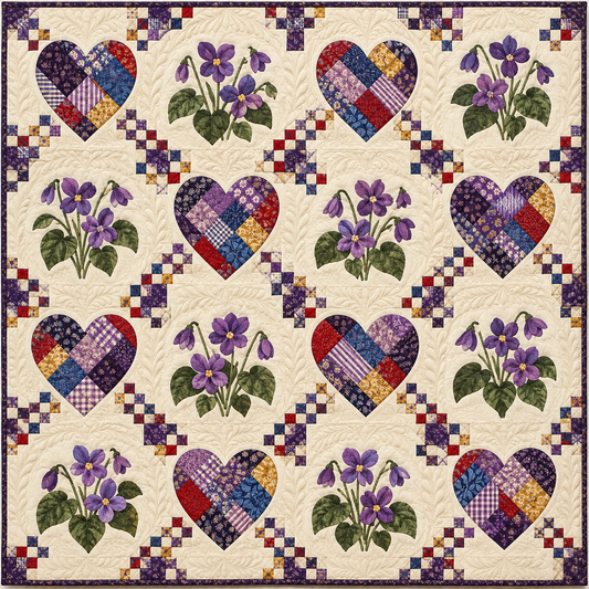 Illinois Violet Heartstrings TD261026125 Quilt Blanket