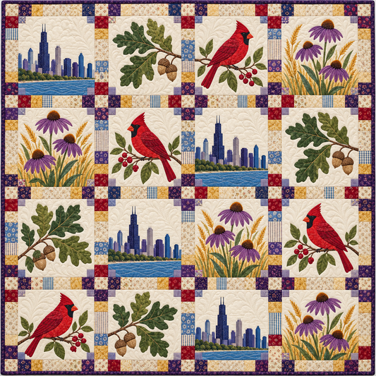 Illinois Prairie to Skyline TD261026126 Quilt Blanket