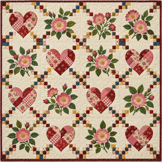 Iowa Prairie Rose Heartstrings TD261026129 Quilt Blanket