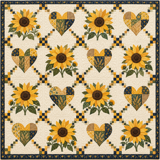 Kansas Sunflower Heartstrings TD261026131 Quilt Blanket
