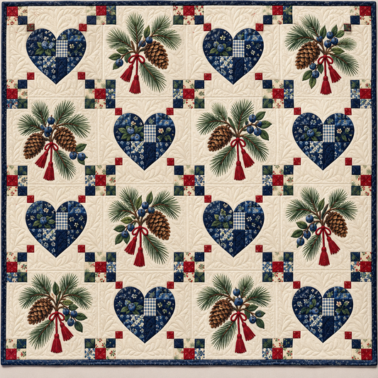 Maine Pinecone Heartstrings TD261026137 Quilt Blanket